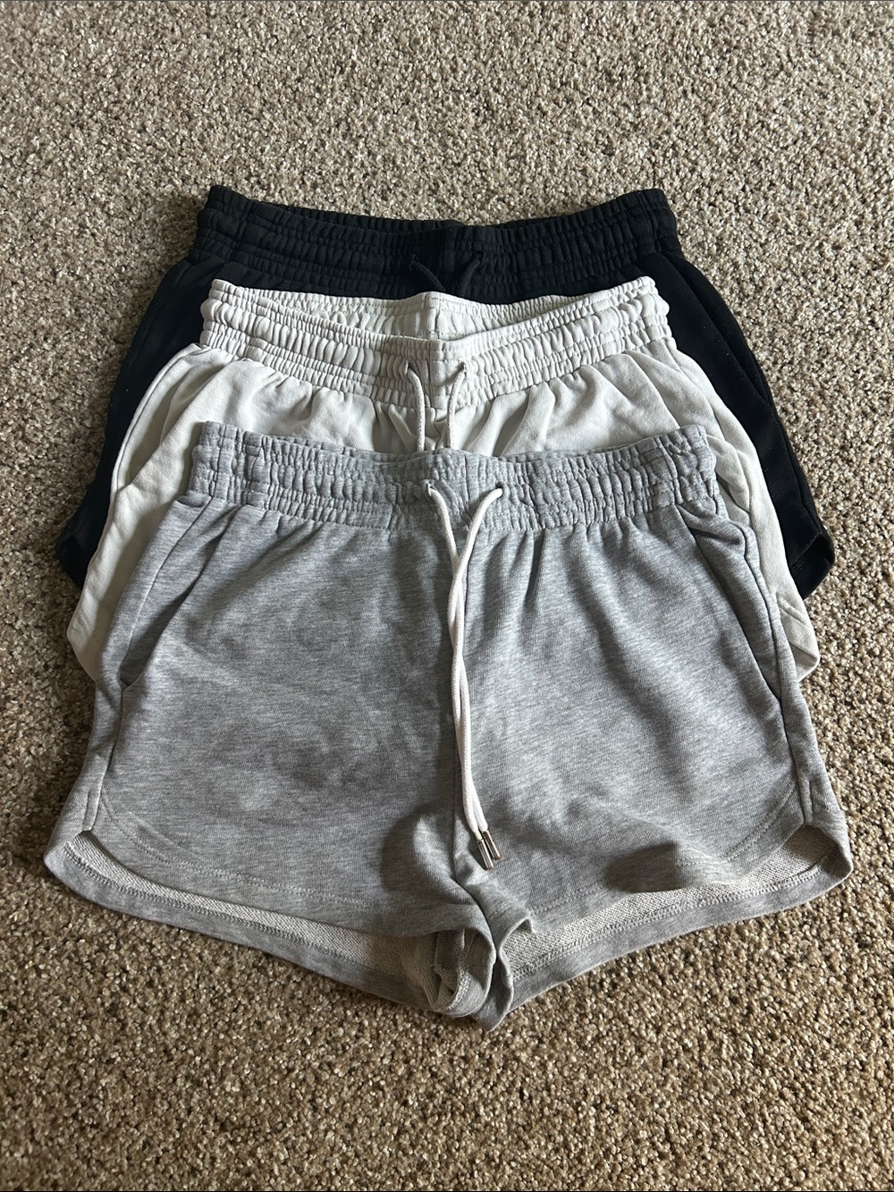 H&M Women's High Waist Lounge Shorts - Gray, Cream & Black (3-Pack)